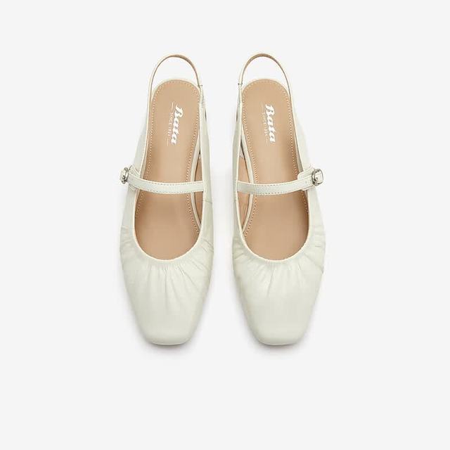 Bata 羊皮包头凉鞋女2026夏时尚优雅风软底休闲凉鞋