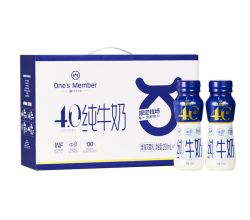 1号会员店 4.0g蛋白高钙全脂纯牛奶200ml*12瓶