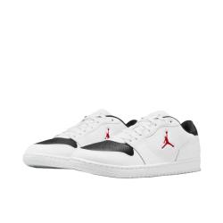 Jordan COURT CONNECT 板鞋 系带舒适 防滑透气 复古耐穿 真皮圆头 白色/健身红/黑色 44.5
