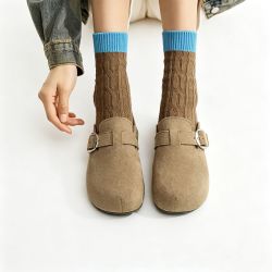 西遇 厚底勃肯鞋女 新款圆头一脚蹬懒人鞋外穿增高半拖