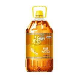 福临门 中粮福临门转基因纯香大豆油PET桶装5L食用油家用商用