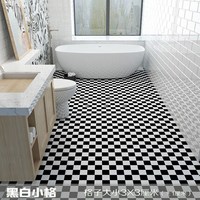 京胜树 加厚防滑防水PE自粘地板贴 黑白小格 60cm*3m 纺织地垫