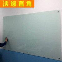 钢化玻璃白板可订做磁性办公写字烤漆挂式玻璃黑板教学培训超白圆角包安装家用铝边框涂鸦高档写字告示板黑板