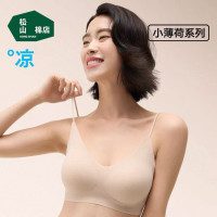 今日必买：松山棉店 小薄荷细肩带隐形透气文胸无痕粉底液内衣女胸罩聚拢美背