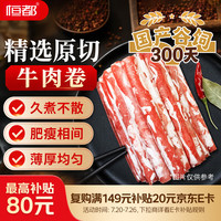 恒都 国产原切精选牛肉卷500g*4 冷冻 谷饲牛肉 牛前腿肉