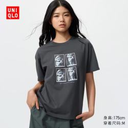 优衣库 泡泡玛特UT/短袖T恤女装印花483259 08 深灰色 XL