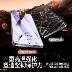 闪魔 红米K80/K80Pro 钢化膜 增强版防爆抗指纹 2片装+贴膜