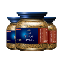 AGF 冻干速溶黑咖啡蓝棕罐80g*3古典艺术混合无蔗糖美式进口0糖