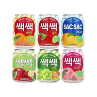 LOTTE/乐天 葡萄草莓梨桃汁 238ml*6罐 果汁饮料