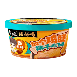 白象 方便面 加个鸡腿椰子鸡汤面186.4g*6盒 含整个鸡腿