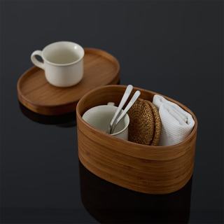 MUJI 炭化竹收纳盒 椭圆深型小