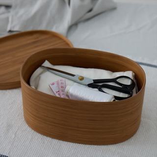 MUJI 炭化竹收纳盒 椭圆深型小