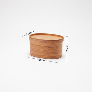 MUJI 炭化竹收纳盒 椭圆深型小