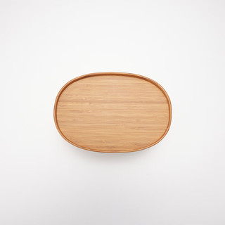 MUJI/無印良品 炭化竹收纳盒 椭圆形 浅型 小号