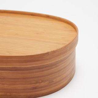MUJI/無印良品 炭化竹收纳盒 椭圆形 浅型 小号