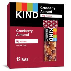 KIND 【破价】KIND 蔓越莓杏仁坚果棒 无麸质低糖高纤维蛋白能量棒 40g*12条装