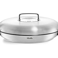 【破价】Fissler 菲仕乐 original-profi 系列 圆形烤盘/不锈钢上菜盘(Ø 28 cm,3.0L),带盖子,高边,无涂层,电磁炉可用