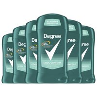 Degree 男士劲爽止汗膏,止汗抑汗48小时,6只装 清爽舒适 2.7 oz (Pack of 6)