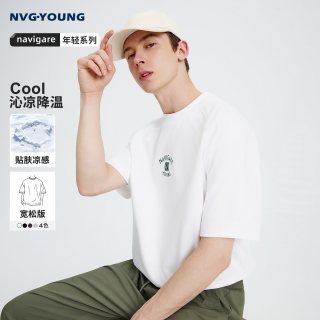 NVG·YOUNG navigare小帆船t恤男宽松透气短袖圆领上衣