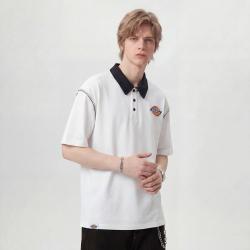 Dickies 夏季潮牌明线拼接简约短袖POLO衫男士休闲宽松撞色翻领上衣