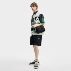 FILA 男士休闲衬衫 宽松微弹梭织短袖