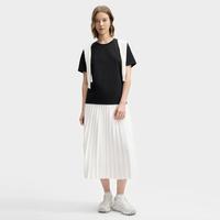 FILA 女装女式T恤女士时尚休闲简约舒适圆领套头针织短袖衫