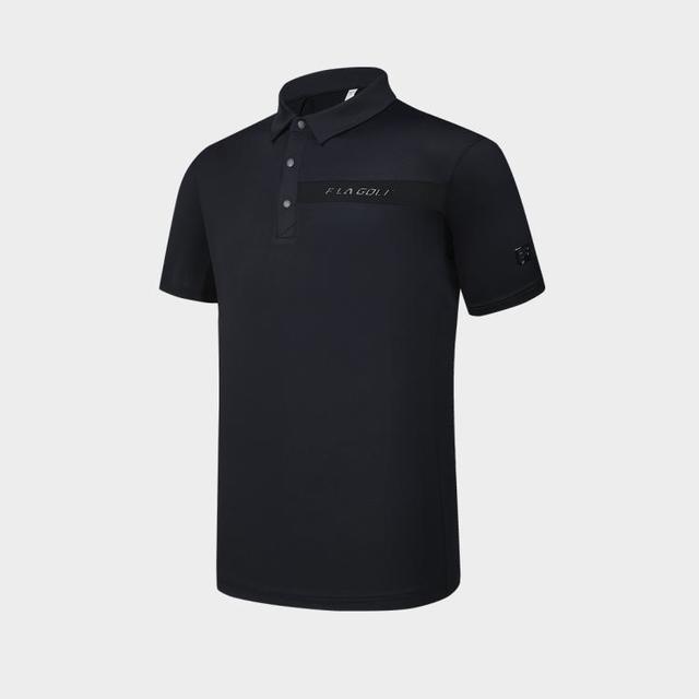 FILA 男士高尔夫凉感针织短袖POLO衫