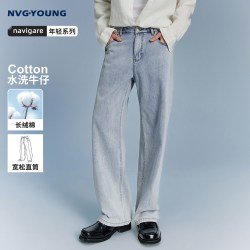 NVG·YOUNG navigare小帆船宽松牛仔裤男水洗直筒长裤子