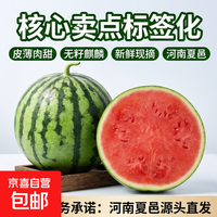 京东 正宗冰糖麒麟美都有籽西瓜新鲜现摘现发皮薄肉甜河南夏邑源头直发 5-7斤1粒(净重5斤+)