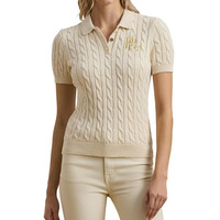RALPH LAUREN Cable-Knit Cotton Polo Sweater