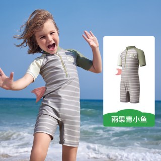 KK树 儿童连体泳衣 长袖防晒抗菌耐氯 男童款