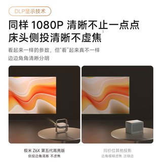 极米Z6X第五代高亮版投影仪家用1080P高清智能轻薄投影手机投屏护眼客厅卧室