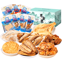 思香逢 海鲜大礼包 1000g 7款组合装 即食零食