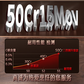 三四钢 厨师刀 抗菌涂层 双层防锈 菜刀