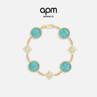 APM Monaco 湖蓝色Météorites手链金黄色手饰高级