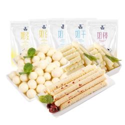 科尔沁 奶制品 原味奶豆*2袋+酸奶奶干*2袋+蔓越莓奶棒*1袋 共500g