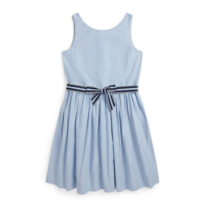 RALPH LAUREN Girls 7-16 Cotton Oxford Dress