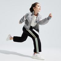 英氏 女童宽松直筒阔腿裤 黑色 120cm