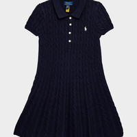 RALPH LAUREN Girl's Cable Knit Sweater Dress, Size S-XL