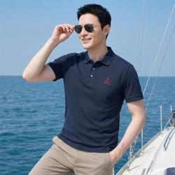NAUTICA 男装夏季通勤休闲翻领T恤透气百搭短袖POLO衫