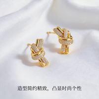 KRISTEN JUDI 绳结耳环 金色 银针 耳钉