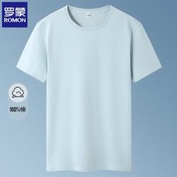 罗蒙 纯棉短袖t恤男 体恤衫