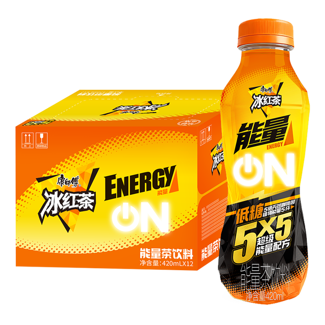 88VIP：康师傅 冰红茶维生素功能ENERGY低糖果味柠檬茶饮料 420ml*12瓶