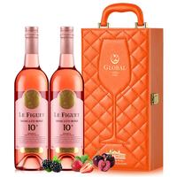 菲葡诗轩 澳大利亚进口甜型桃红葡萄酒750ml*2瓶橙色皮盒装