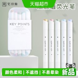 宅小仙 荧光笔双头荧光笔莫兰迪初中生专用标记笔淡色系彩笔