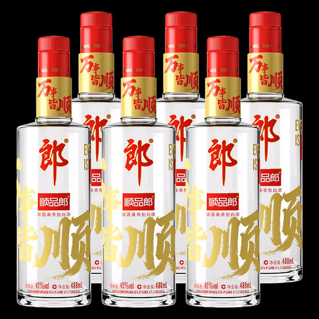 淘金币187.64元、今日必买：郎酒 顺品郎 红顺 45度 兼香型白酒 488ml*6瓶