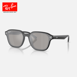 Ray-Ban RayBan）方形尼龙墨镜男女同款高级感户外时尚眼镜太阳镜 601/6V黑框银色镜片/ 尺寸65