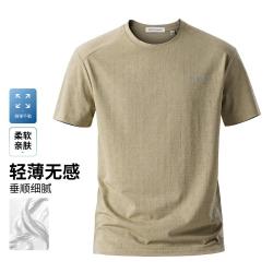 马克华菲 夏季经典轻薄无感休闲上衣印花设计简约微弹圆领T恤