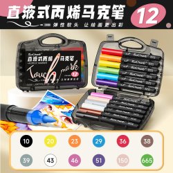touch mark 直液式小黑盒软头丙烯马克笔美术专用