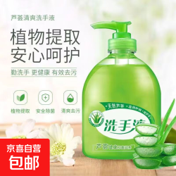 芦荟抑菌洗手液清香型杀菌消毒保湿儿童按压瓶家用家庭装 500ml*1瓶（1个泵头）